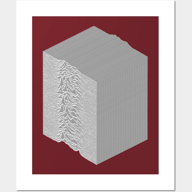 3D Unknown Pleasures Inspired Graphic Design Artwork Wall Art by DankFutura